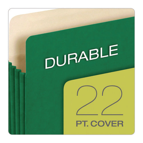 Image of Pendaflex® Reinforced File Pocket, 5.25" Expansion, Letter Size, Green, 10/Box