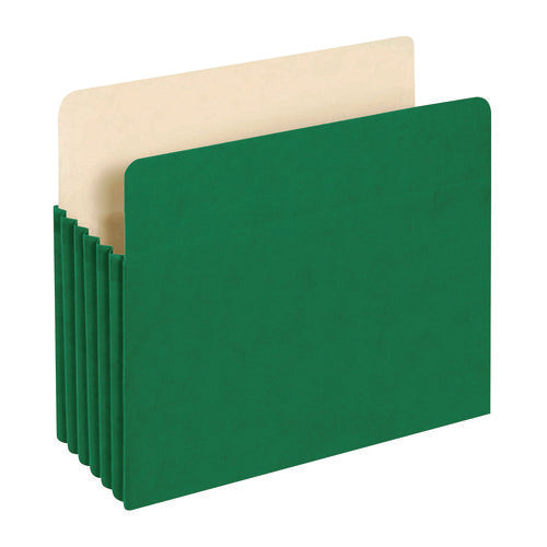 Image of Pendaflex® Reinforced File Pocket, 5.25" Expansion, Letter Size, Green, 10/Box