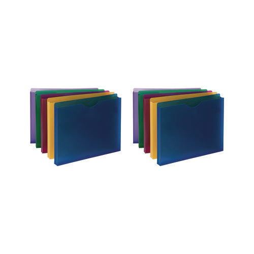 Image of Smead Moisture-Resistant File Pockets, 1" Expansion, Letter Size, Assorted Colors, 10/Pack