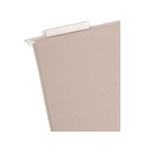 Image of Smead TUFF Extra Capacity Hanging File Folders with Easy Slide Tab, 2" Capacity, Letter, 1/3-Cut Tabs, Steel Gray, 18/Box