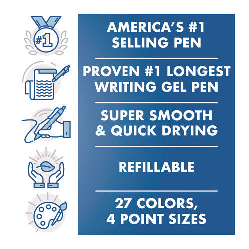 Image of Pilot® G2 Premium Gel Pen, Retractable, Extra-Fine 0.5 mm, Black Ink, Smoke/Black Barrel, 4/Pack