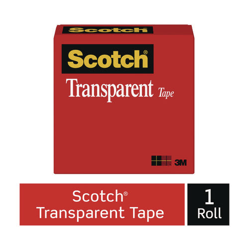 Image of Scotch® Transparent Tape, 1" Core, 0.5" x 72 yds, Transparent