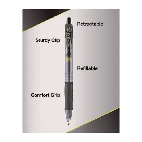 Image of Pilot® G2 Premium Gel Pen, Retractable, Extra-Fine 0.5 mm, Black Ink, Smoke/Black Barrel, 4/Pack