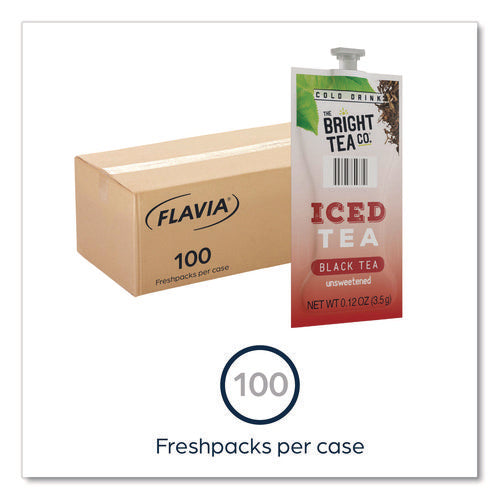 Image of FLAVIA® The Bright Tea Co. Unsweetened Iced Black Tea Freshpack, 100/Carton