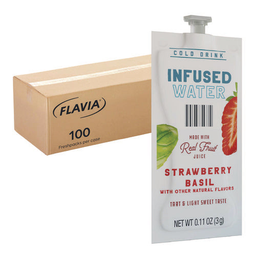 Image of FLAVIA® Strawberry Basil Infused Water Freshpack, 100/Carton