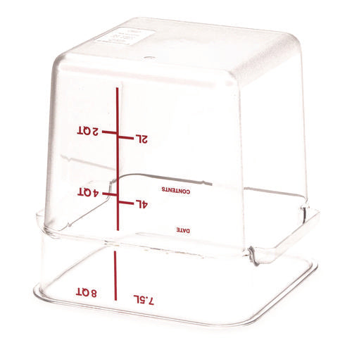 Image of Carlisle Squares Polycarbonate Food Storage Container, 8 qt, 8.75 x 8.75 x 9, Clear, Plastic