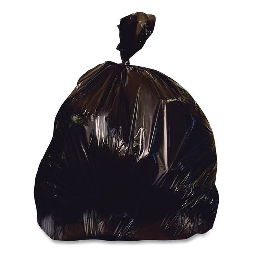 Image of Heritage Linear Low-Density Can Liners, 60 gal, 2.5 mil, 38" x 58", Black, Flat Pack, 50/Carton