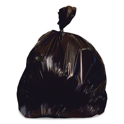 Image of Heritage Linear Low-Density Can Liners, 45 gal, 4 mil, 40" x 46", Black, Flat Pack, 50/Carton