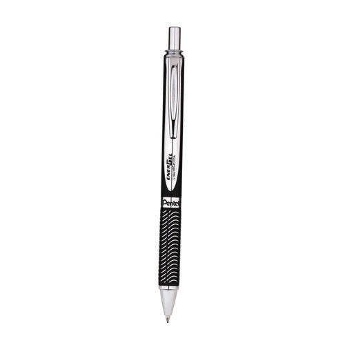 Image of Pentel® EnerGel Alloy RT Gel Pen, Retractable, Medium 0.7 mm, Black Ink, Black/Aluminum Barrel