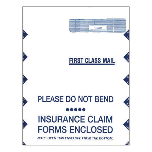 Image of ComplyRight® Jumbo CMS-1500 Health Insurance Form Envelopes for 50 Forms, Square Flap, Self-Adhesive Closure, 9 x 12.5, White, 100/Pack