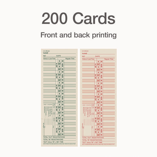 Image of Adams® Time Cards for Acroprint, Amano and Lathem Time Clocks, Two Sides, Bi-Weekly, 3.38" x 9", 200/Pack