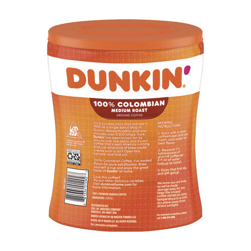 Image of Dunkin'® Columbian Coffee, 27.05 oz Canister