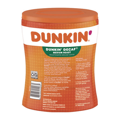 Image of Dunkin'® Original Blend Decaf Coffee, 30 oz Canister