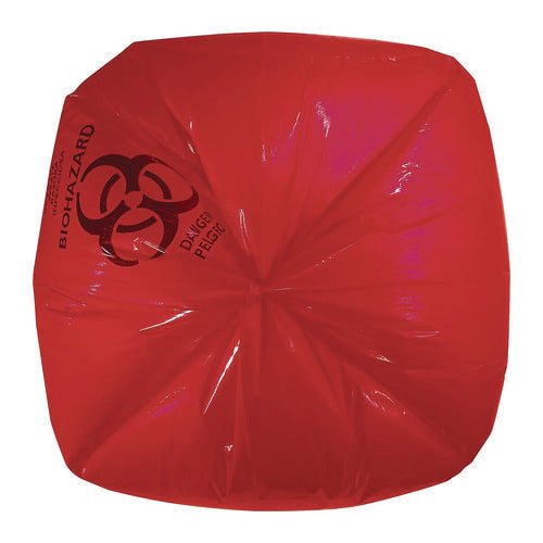 Image of Heritage Healthcare Biohazard Printed Low-Density Can Liners, Infectious Waste, 30 gal, 3 mil, 30" x 43", Red, 100/Carton