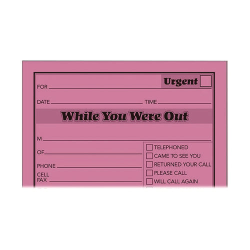 Image of Adams® While You Were Out Memo Pad, One-Part (No Copies), 4.25 x 5.5, 50 Forms/Pad, 6 Pads/Pack