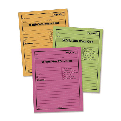 Image of Adams® While You Were Out Memo Pad, One-Part (No Copies), 4.25 x 5.5, 50 Forms/Pad, 6 Pads/Pack