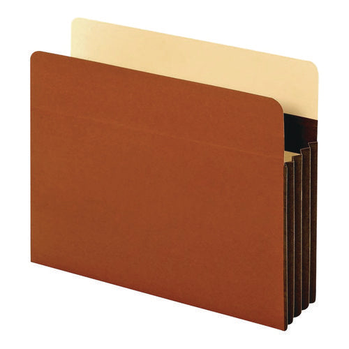 Image of Pendaflex® Tyvek Heavy-Duty Reinforced File Pockets, 3.5" Expansion, Letter Size, Redrope, 10/Box
