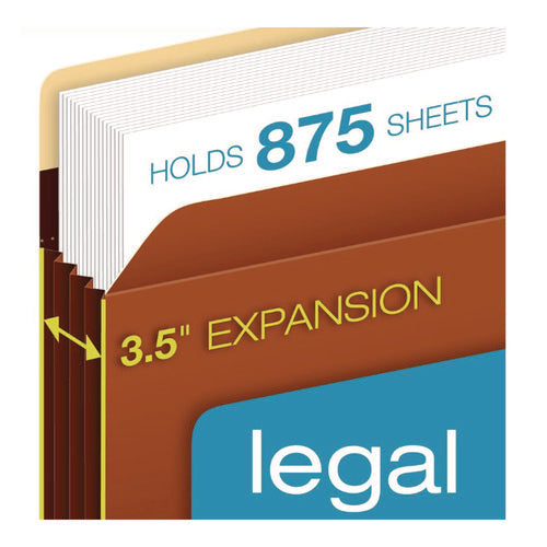 Image of Pendaflex® Tyvek Heavy-Duty Reinforced File Pockets, 3.5" Expansion, Letter Size, Redrope, 10/Box