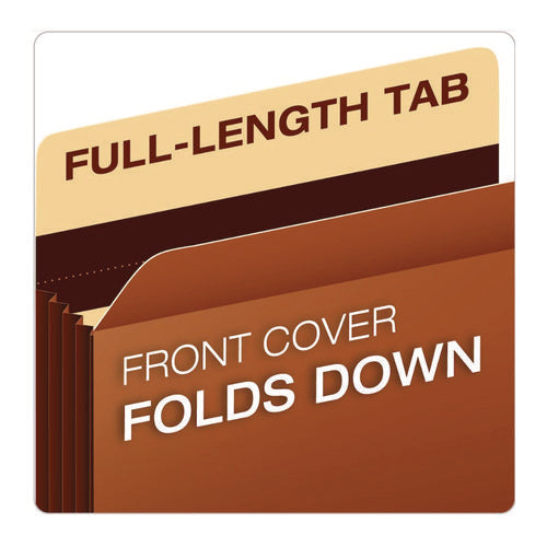 Image of Pendaflex® Tyvek Heavy-Duty Reinforced File Pockets, 3.5" Expansion, Letter Size, Redrope, 10/Box