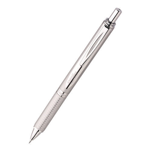 Image of Pentel® EnerGel Alloy RT Gel Pen, Retractable, Medium 0.7 mm, Black Ink, Polished Aluminum Barrel