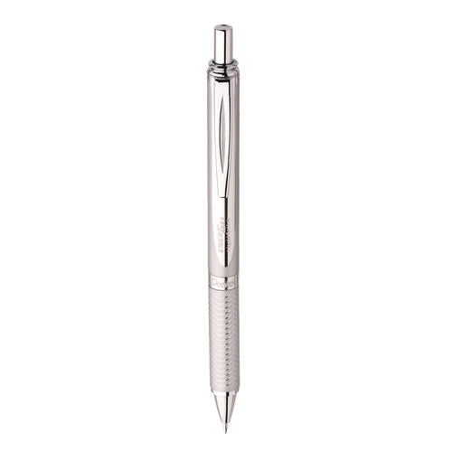 Image of Pentel® EnerGel Alloy RT Gel Pen, Retractable, Medium 0.7 mm, Black Ink, Polished Aluminum Barrel