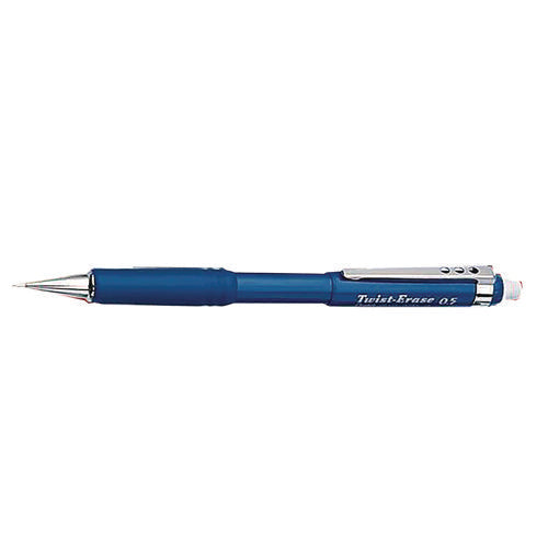 Image of Pentel® Twist-Erase III Mechanical Pencil, 0.5 mm, HB (#2), Black Lead, Black/Blue Barrel, 2/Pack