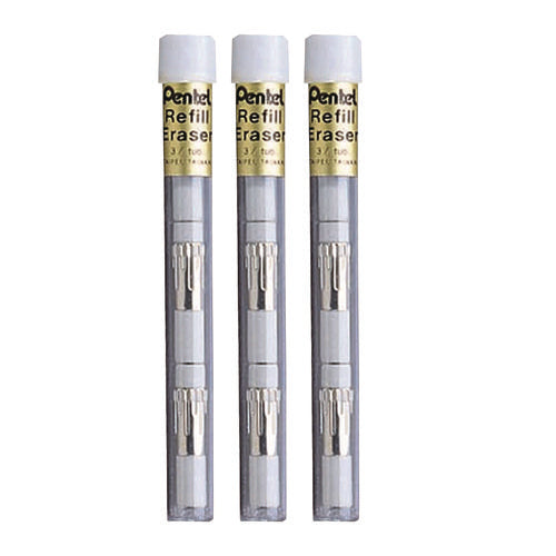 Image of Pentel® Eraser Refills for Sharp Kerry/EnerGize-X/Wow Pencil/Gizmo/Cushi/Hot Shots/Technica-X, White, 4/Tube, 3 Tubes/Pack
