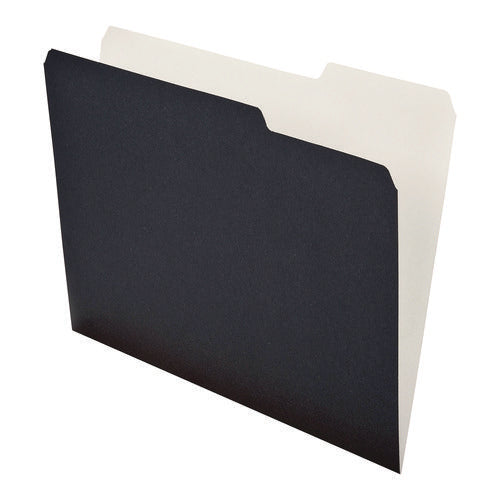 Image of Ampad® Earthwise Pendaflex File Folders, 1/3-Cut Tabs: Assorted, Letter Size, Black/White, 50/Box