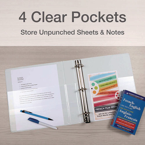 Image of Cardinal® Premier Easy Open Clearvue Locking Slant-D Ring Binder, 3 Rings, 1" Capacity, 11 X 8.5, White