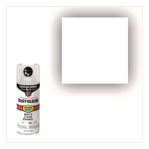 Image of Rust-Oleum® Stops Rust 5-in-1 Spray Paint, Matte Clear, 12 oz Aerosol Can, 6/Carton