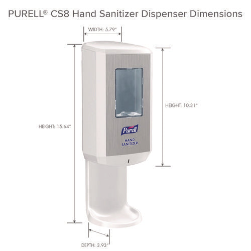 Image of PURELL® Cs8 Hand Sanitizer Dispenser, 1,200 Ml, 5.79 X 3.93 X 15.64, White