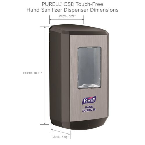 Image of PURELL® Cs8 Hand Sanitizer Dispenser, 1,200 Ml, 5.79 X 3.93 X 15.64, Graphite