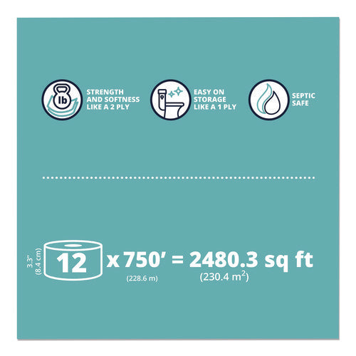 Image of Papernet® HyTech Seas Mini JRT, Septic Safe, 1-Ply, White, 3.3" x 750 ft, 6 Rolls/Carton