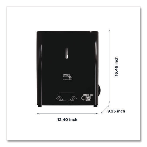 Image of Papernet® Hy Tech Towel Dispenser, Manual, 12.4 x 9.3 x 16.5, Black