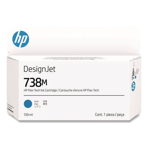 Image of HP HP 738M (A24VMA) Original Designjet Ink Cartridge, Cyan