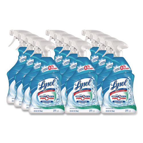 Image of LYSOL® Brand Bathroom Cleaner with Hydrogen Peroxide, Cool Spring Breeze, 32 oz Trigger Spray Bottle, 12/Carton