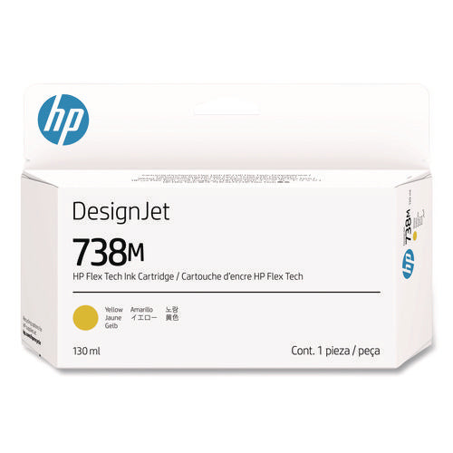 Image of HP HP 738M (A24VPA) Original Designjet Ink Cartridge, Yellow