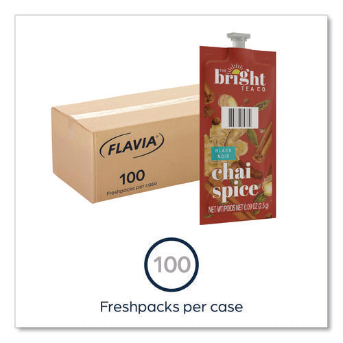 Image of FLAVIA® The Bright Tea Co. Chai Spice Black Tea Freshpack, 100/Carton