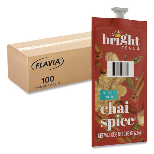 Image of FLAVIA® The Bright Tea Co. Chai Spice Black Tea Freshpack, 100/Carton