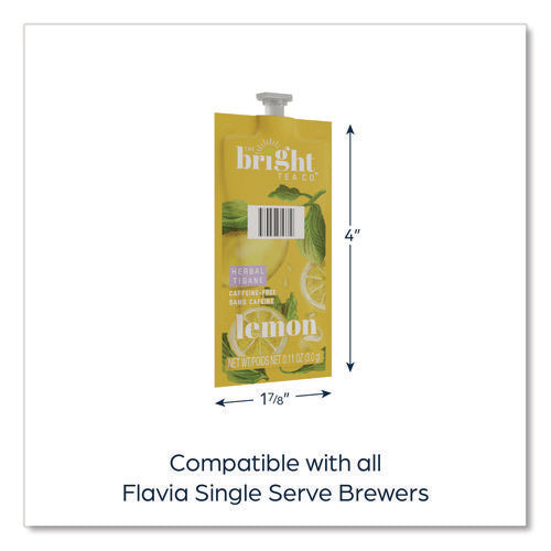Image of FLAVIA® The Bright Tea Co. Lemon Herbal Tea Freshpack, 100/Carton