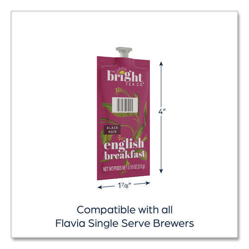 Image of FLAVIA® The Bright Tea Co. English Breakfast Black Tea Freshpack, 40/Carton