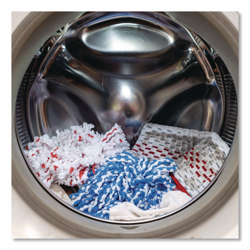 Image of O-Cedar® Rinse Clean Refill, Microfiber, Custom Size for Rinse Clean Mop System, Blue/White, 2/Pack, 6 Packs/Carton