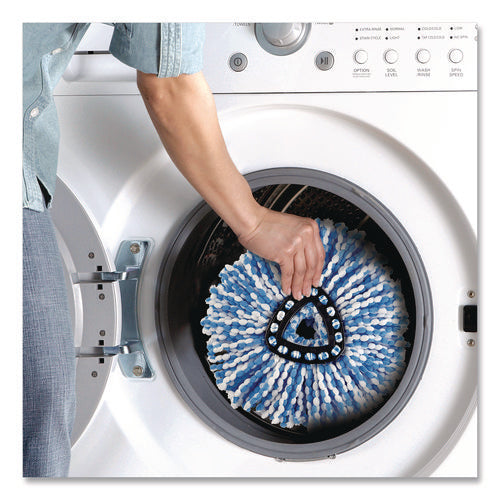 Image of O-Cedar® Rinse Clean Refill, Microfiber, Custom Size for Rinse Clean Mop System, Blue/White, 2/Pack, 6 Packs/Carton