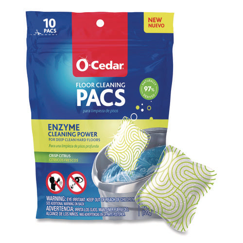 Image of O-Cedar® Cleaning PACS, Crisp Citrus Scent, 10/Pack, 8 Packs/Carton