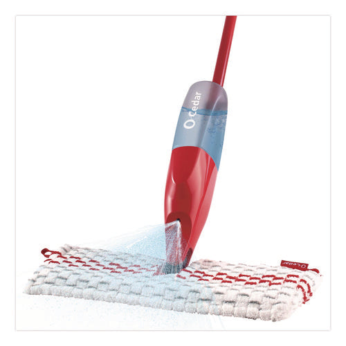 Image of O-Cedar® ProMist MAX Spray Mop, Red/White/Gray Microfiber Head, 48" Red/Black/Gray Plastic Handle