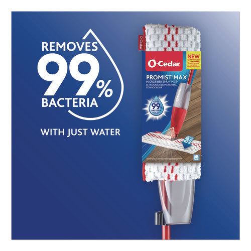 Image of O-Cedar® ProMist MAX Spray Mop, Red/White/Gray Microfiber Head, 48" Red/Black/Gray Plastic Handle