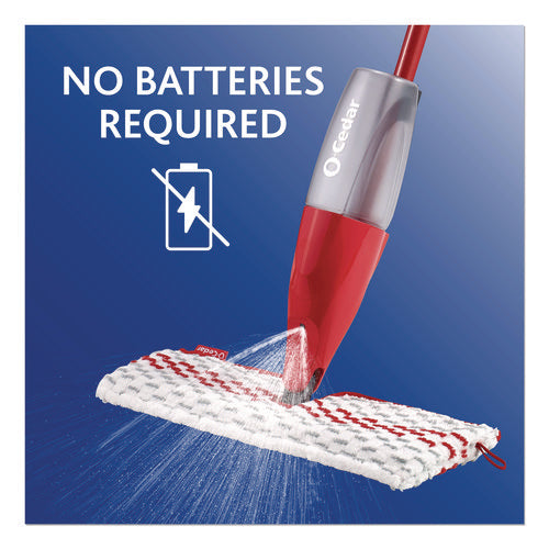 Image of O-Cedar® ProMist MAX Spray Mop, Red/White/Gray Microfiber Head, 48" Red/Black/Gray Plastic Handle