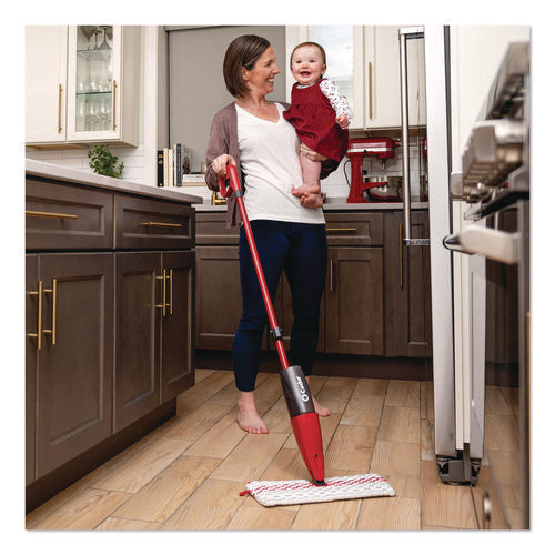 Image of O-Cedar® ProMist MAX Spray Mop, Red/White/Gray Microfiber Head, 48" Red/Black/Gray Plastic Handle