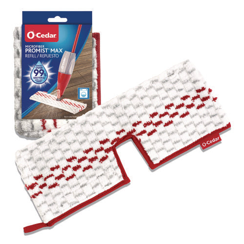 Image of O-Cedar® ProMist MAX Refill, Microfiber, Custom Size for ProMist Mop System, Red/White/Gray, 4/Carton