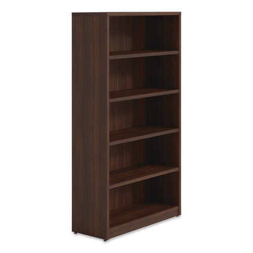Image of Alera® Alera Seville Bookcase, Five-Shelf, 36w x 14d x 65h, Mahogany